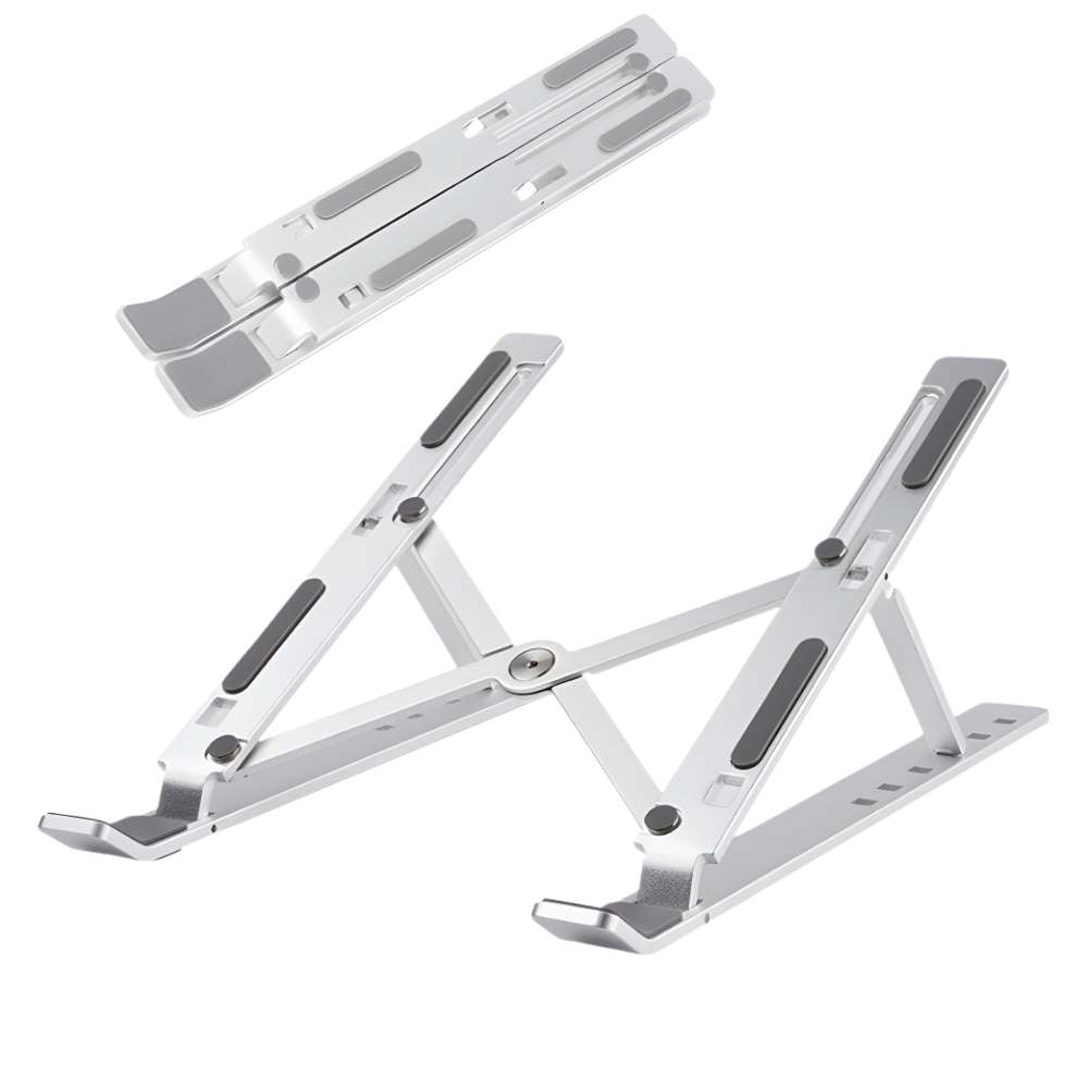 Aliuminis, sulankstomas nešiojamojo kompiuterio stovas