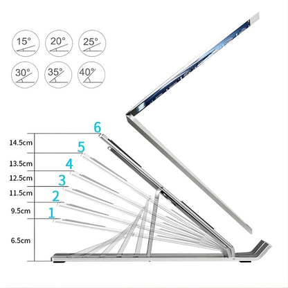 Aliuminis, sulankstomas nešiojamojo kompiuterio stovas